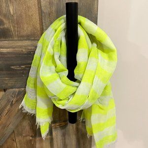 Bright Yellow Striped Wrap Scarf